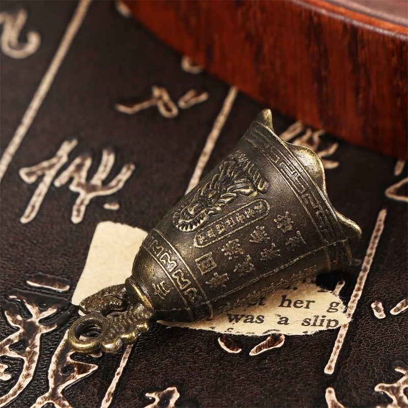 Pokinge 10pcs Metal Vintage Antique Bells Chinese Mini Sculpture Bronze Buddhism Bell for Wind Chimes Craft Decor Christmas Wedding Doors Dog Training - Image 4